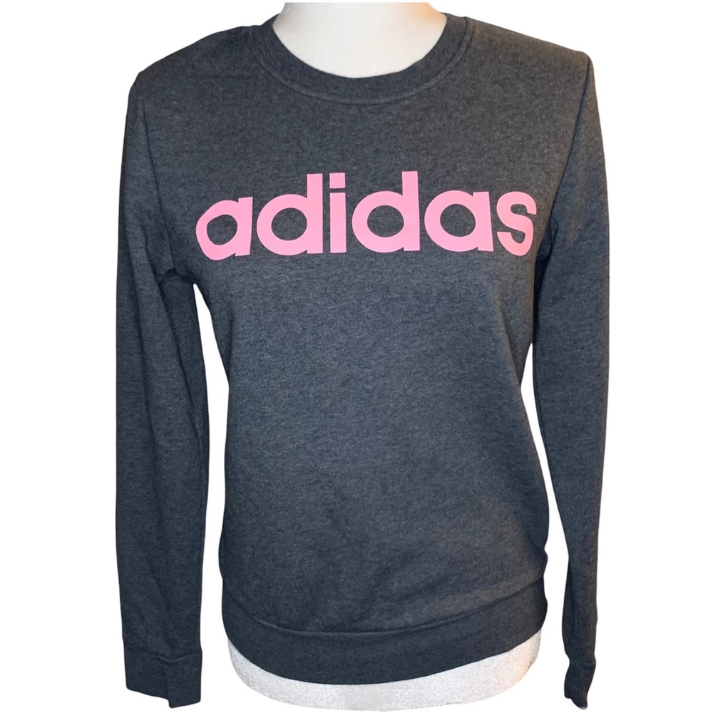 Adidas logo women’s grey and pink sweatshirt